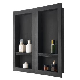 Shower Niche 16"x 32"+ 16"x 32"Recessed Wall Shelf for Bathroom