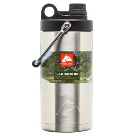 1/2 Gallon Double-Wall Vacuum-Sealed Insulated Stainless Steel Water Jug with Carrying Handle