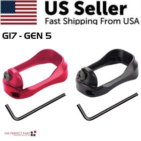 Anodized Aluminum Flared Magwell For Glock 19/17/22/24/31/34/35/37 Gen 1/2/3/4/5 (Model: For G17 GEN 5, Color: Red)
