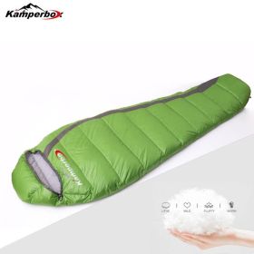 Kamperbox Ultra Light Down Sleeping Bag Winter Sleeping Bag Camping Lightweight (Option: Green)